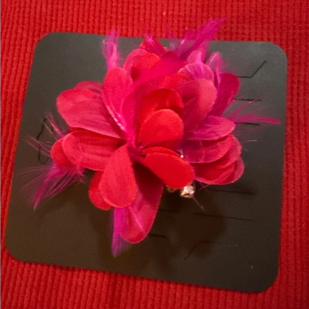 Pink Floral Hair Clip